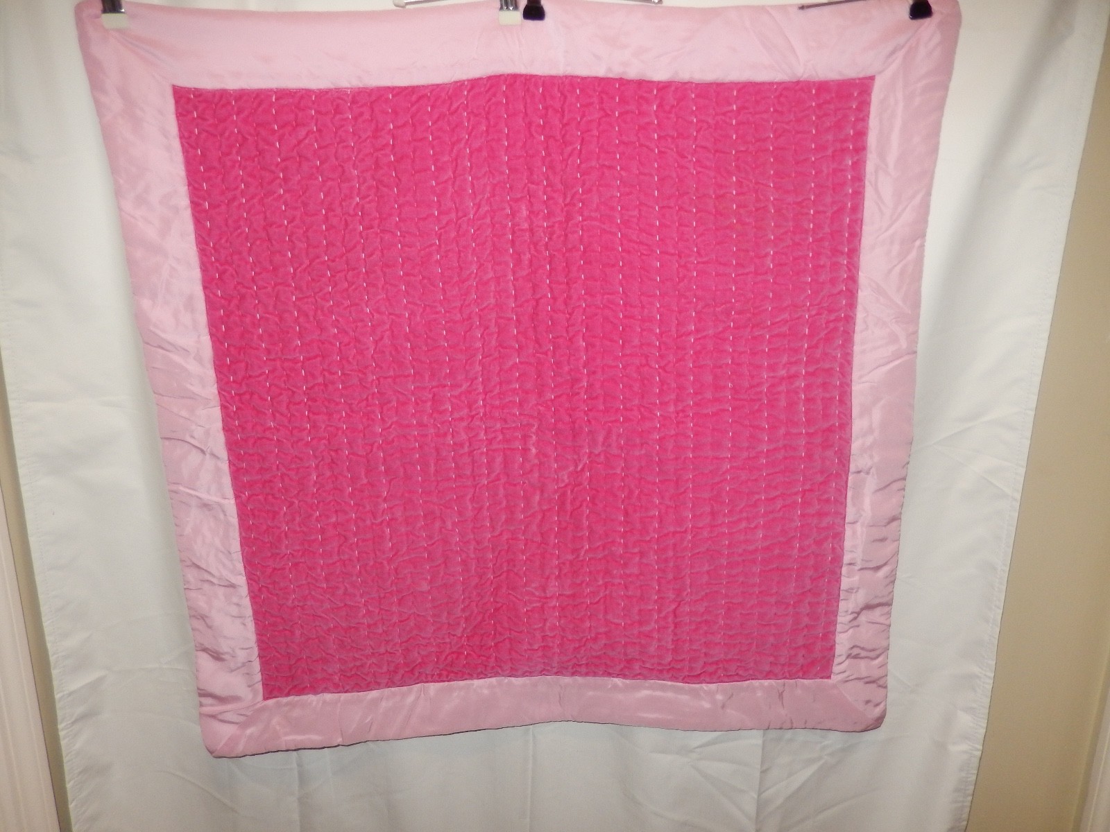 Pottery Barn Teen Hot Pink Light Pink Pick Stitch 2 Euro Shams Tag Size 26 X 26