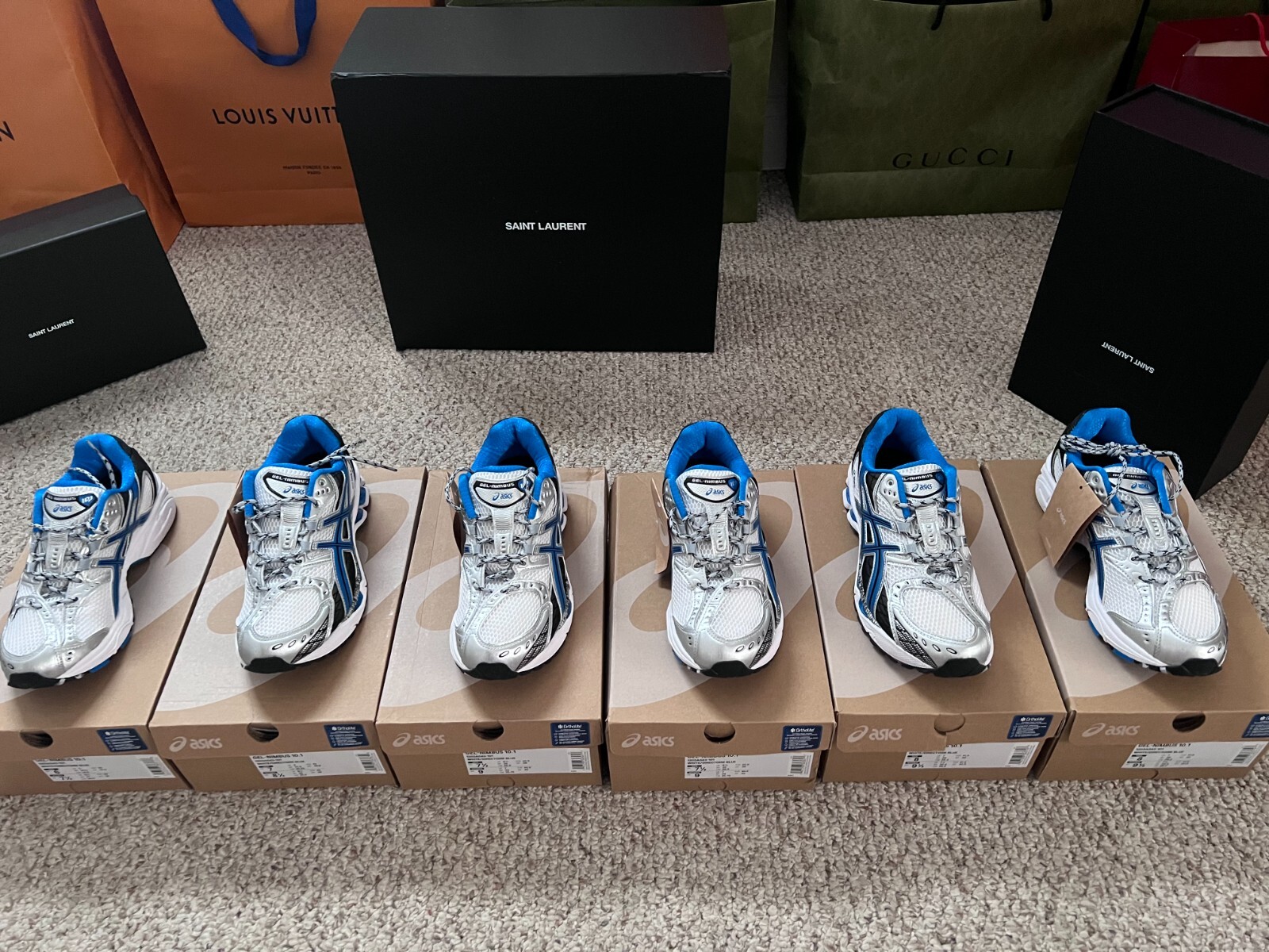 Pre-owned Asics Size 7.5 -  Gel Nimbus 10.1 White Directoire Blue