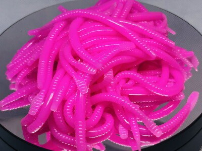 3'' TROUT KILLER FISHING WORM SOFT PLASTIC BAIT LURE 20ct BUBBLEGUM