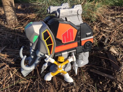 Imaginext Power Rangers Mastodon Zord Yellow Ranger Fig 2015 Fisher Price Mattel