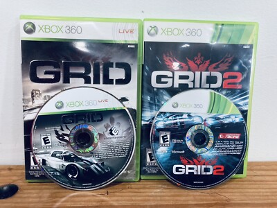 Microsoft Xbox 360 Grid And Grid 2 Video Games Boxes Manuals Very Good
