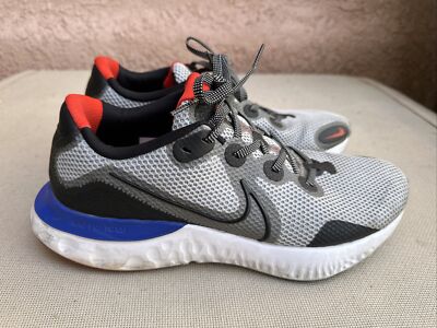 Men s Nike Renew Run Gray/Black/Blue/Red - Size 10.5