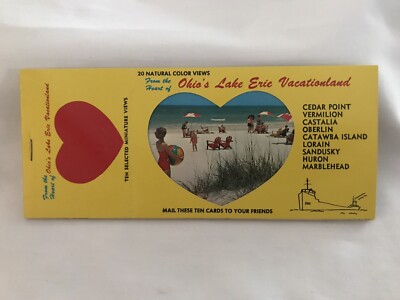 1950 s 20 Postcard Book Cedar Point Amusement Park + Sandusky Ohio Area - NEW