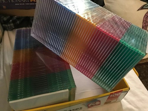 Memorex Slim Jewel CD Cases 100 pack Multi Colors MINT Sealed G1