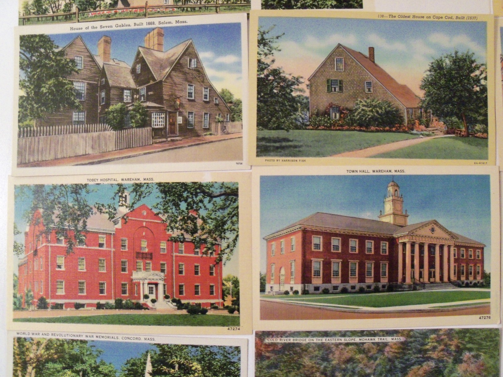 MASSACHUSETTS, MASS. MA. LINEN 28 UNPOSTED POSTCARD LOT WWII & PRE-WWII ERA #100