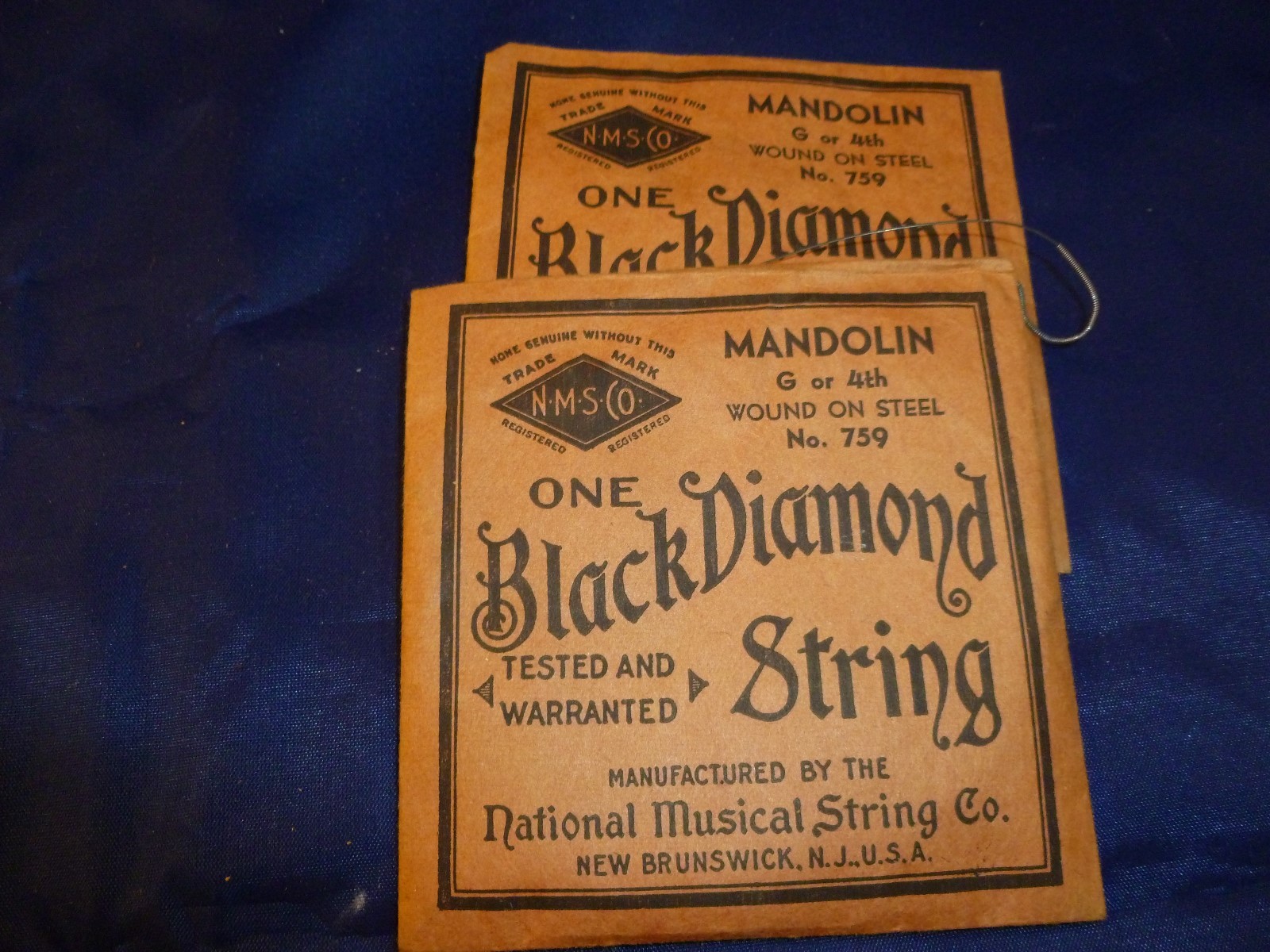 Vintage Black Diamond Mandolin Strings 1950's  5 Packs
