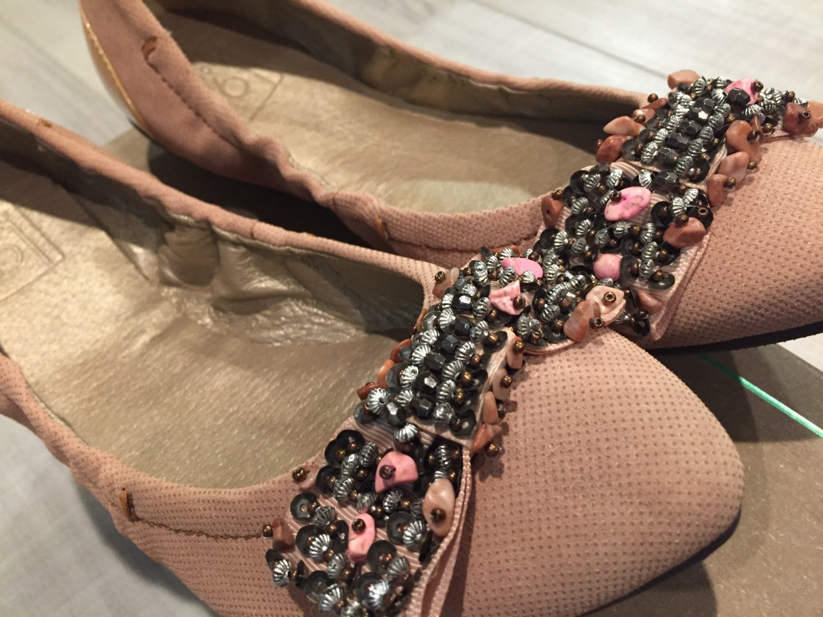 Bacio 61 Pistoia Women Canvas Sz 8.5 Sultan Textile Ballet Flats Medium