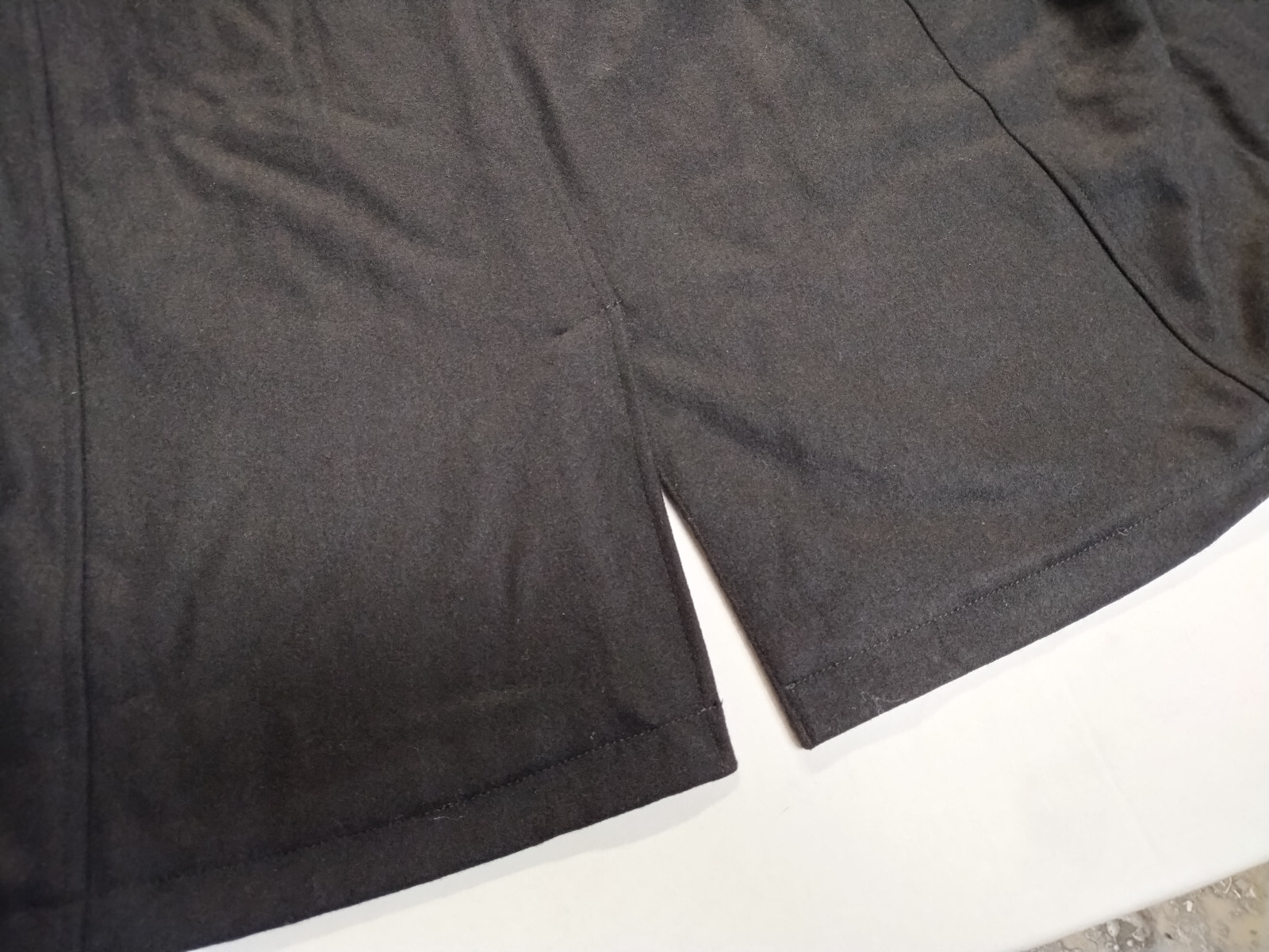 MENS SIZE XL Winter Peacoat 53% Wool Blend Double Breasted Coat Jacket BLACK