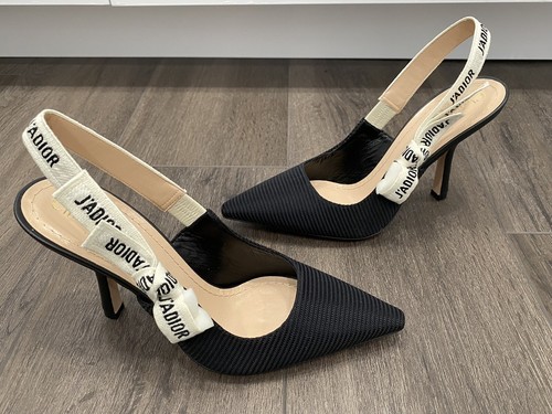 CHRISTIAN DIOR J'ADIOR FABRIC & RIBBON BLACK NOIR SHOES CHRISTIAN DIOR J'ADIOR FABRIC & RIBBON BLACK NOIR SHOES