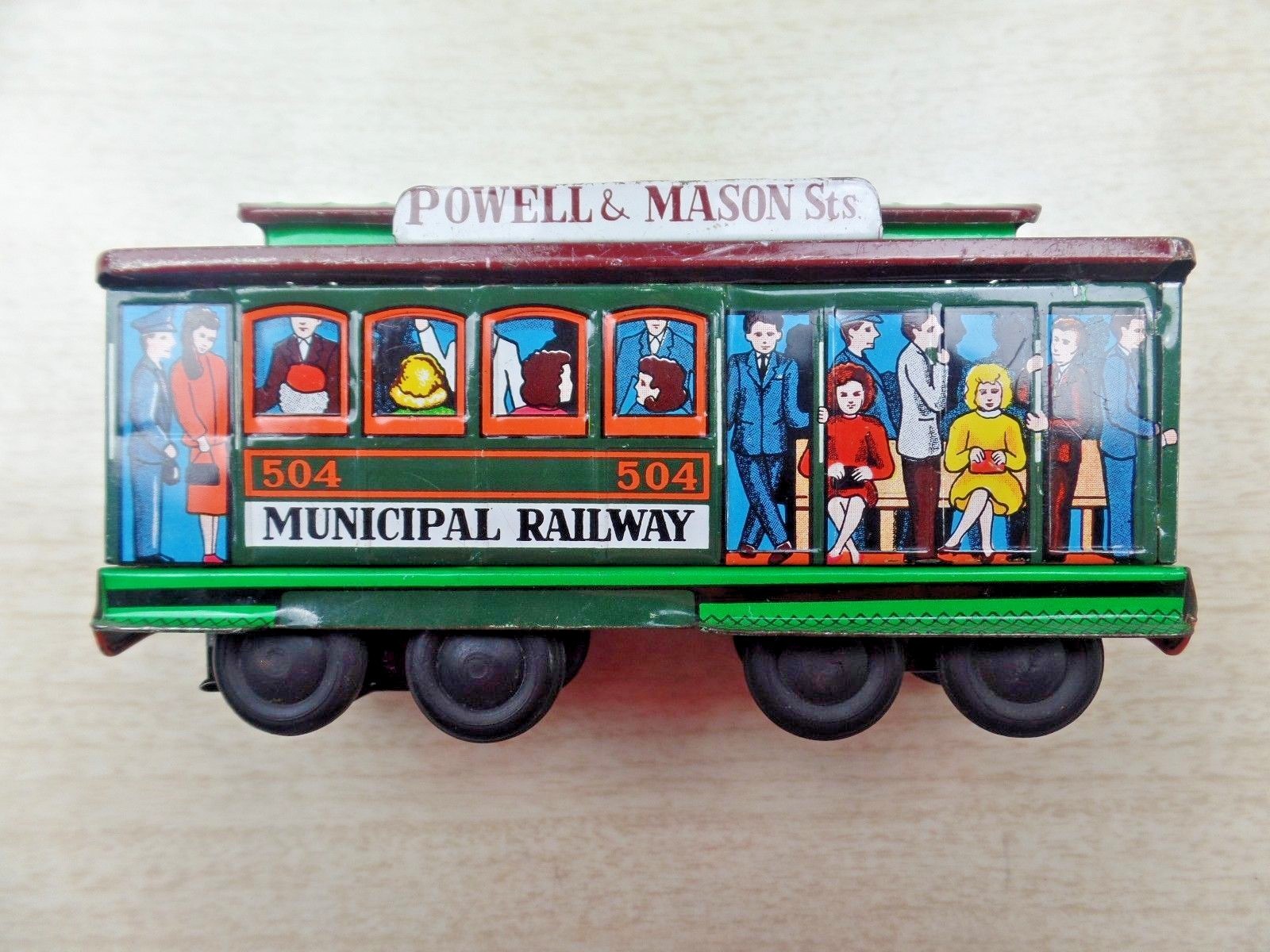 Vtg Modern Toys Tin Municipal Railway Bay Taylor Powell Market 504 RARE Japan