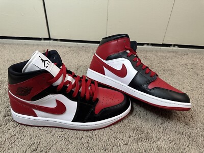 Air Jordan 1 Mid 'Alternate Bred Toe' BQ6472-079 size 11.5 Women / 10 Men
