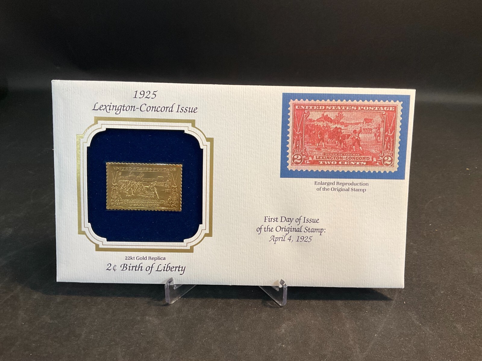 1925 Lexington-Concord Issue 2¢ Birth of Liberty FDC 22K