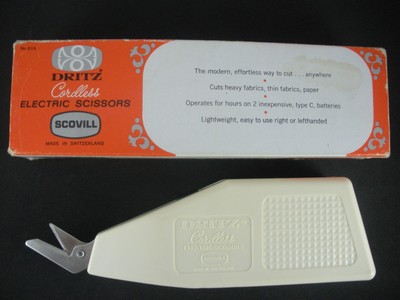 Electric Scissors Dritz Cordless No 816 Scovill Made in Switzerland Batteries