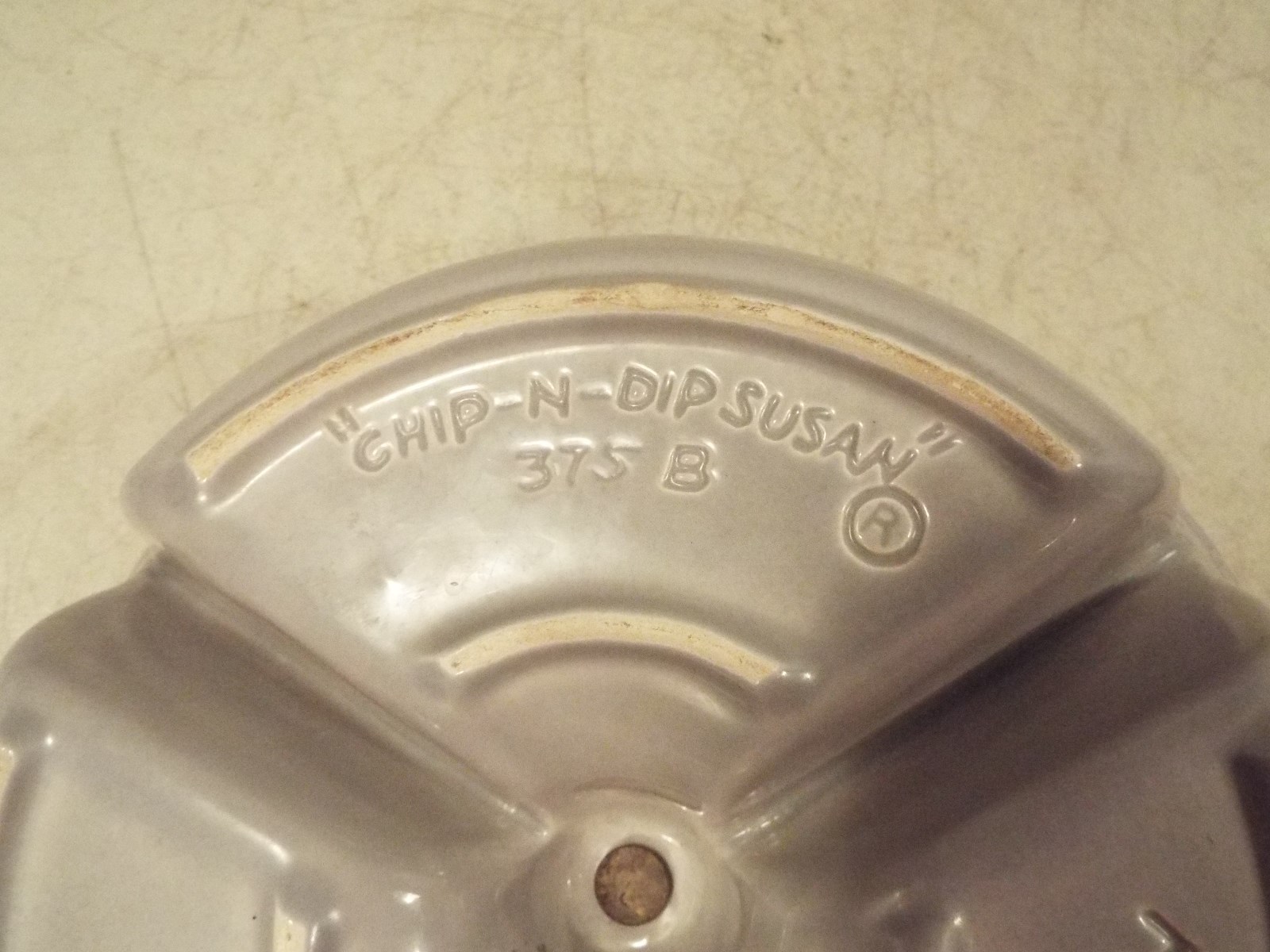 Vintage Chip-N-Dip Susan Snack Tray - 375B - Made in USA - Pottery