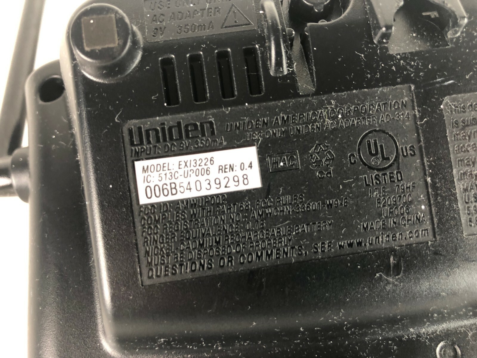 Uniden EXI3226 Caller I.D. 2.4GHz Phone