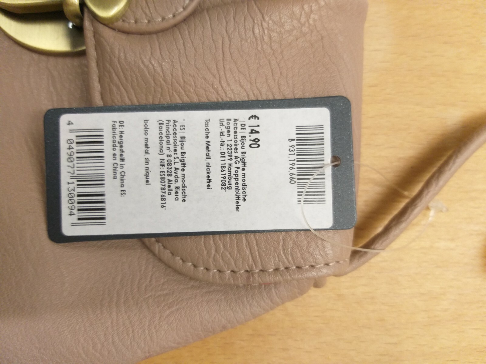 Neue modische Damenhandtasche mit Preisschild Bijou Brigitte 