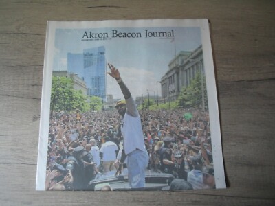 LeBron James Cleveland 2016 NBA Champions PARADE Akron Beacon Journal Newspaper 