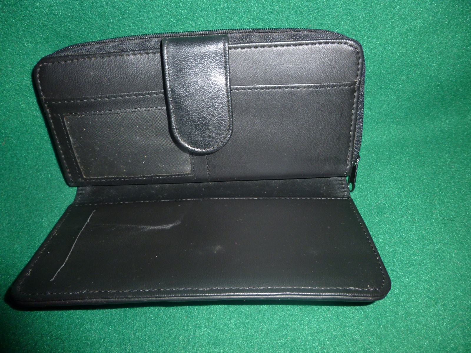 Ladie's Black Patchwork Leather Checkbook Wallet - 7 1/2