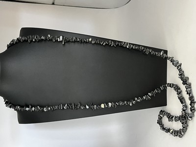 Black Hematite Stone Continuous 34 inch Long Necklace