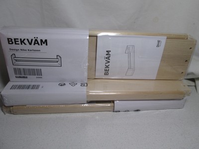      3 IKEA Wall Rack Wooden Birch Rack Shelf Bathroom Bekvam Kitchen Kids Room