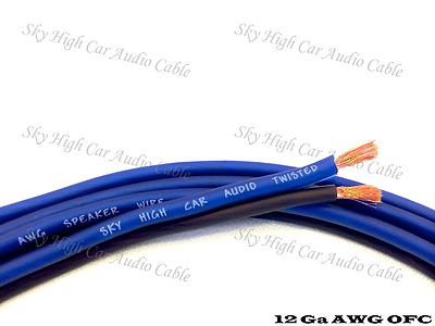 100' feet OFC TRUE 12 Gauge AWG BL/BK Oxygen Free Speaker Wire Car Home Audio