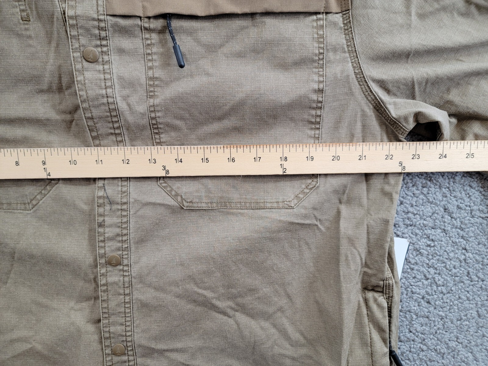 Bass Outdoor Ripstop Utility Shacket Men's L Teak Long Sleeve Snap Closure - Picture 6 of 19