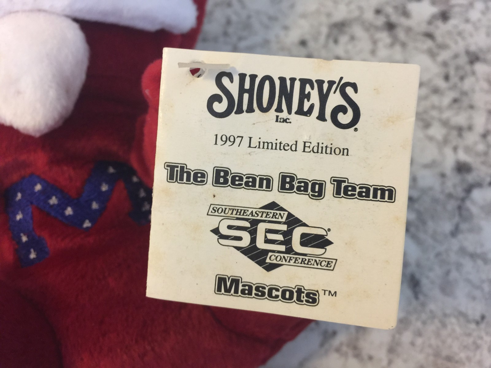 Bean Bag Team Plush Shoney's 1997 Colonel Rebel Mascot University of Mississippi