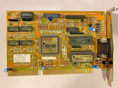 RARE VINTAGE 1993 PARADISE WDC 1580 REV E 512K 16 BIT VGA CARD IDW87082034 MXB76