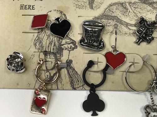 New! Lewis Carrol Alice’s Adventures in Wonderland Icon Mix & Match Earring Set
