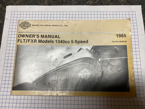 Harley-Davidson 1985 Owner's Manual FLT/FXR Models 1340cc 5