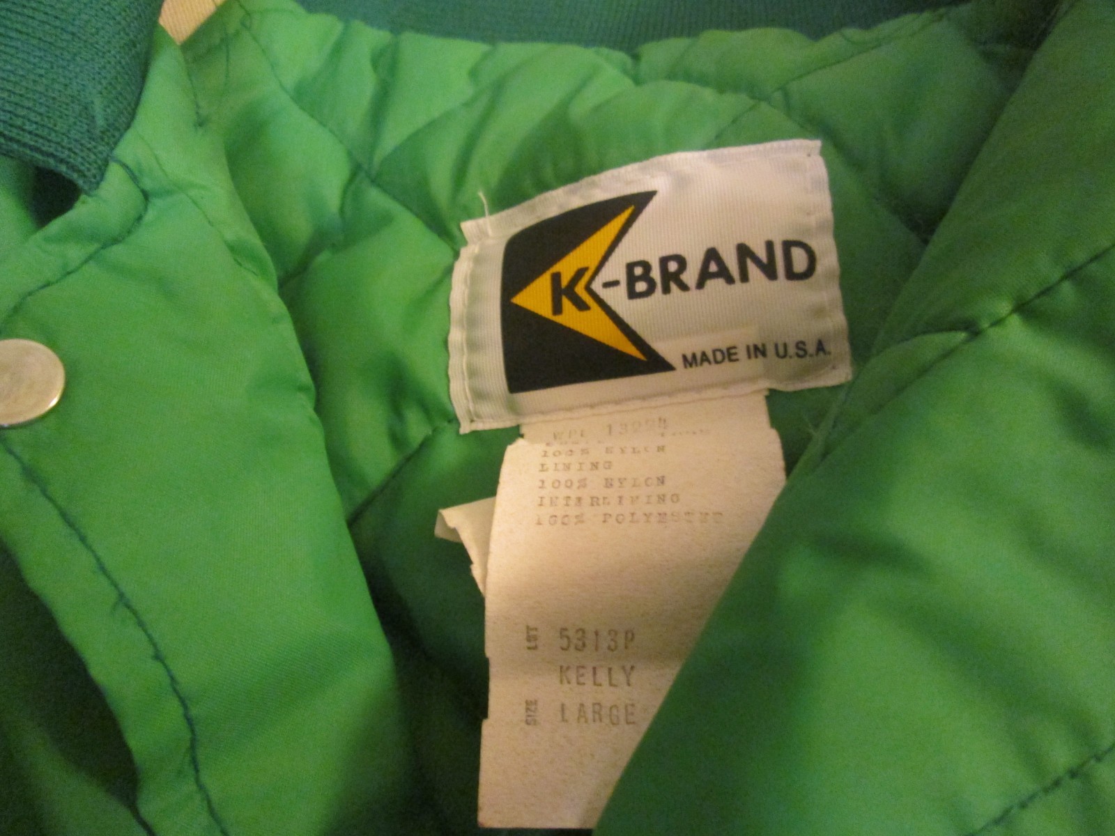 Vintage PAYMASTER Pioneer Seed Quilted Nylon Jacket Men's Large L Button Up