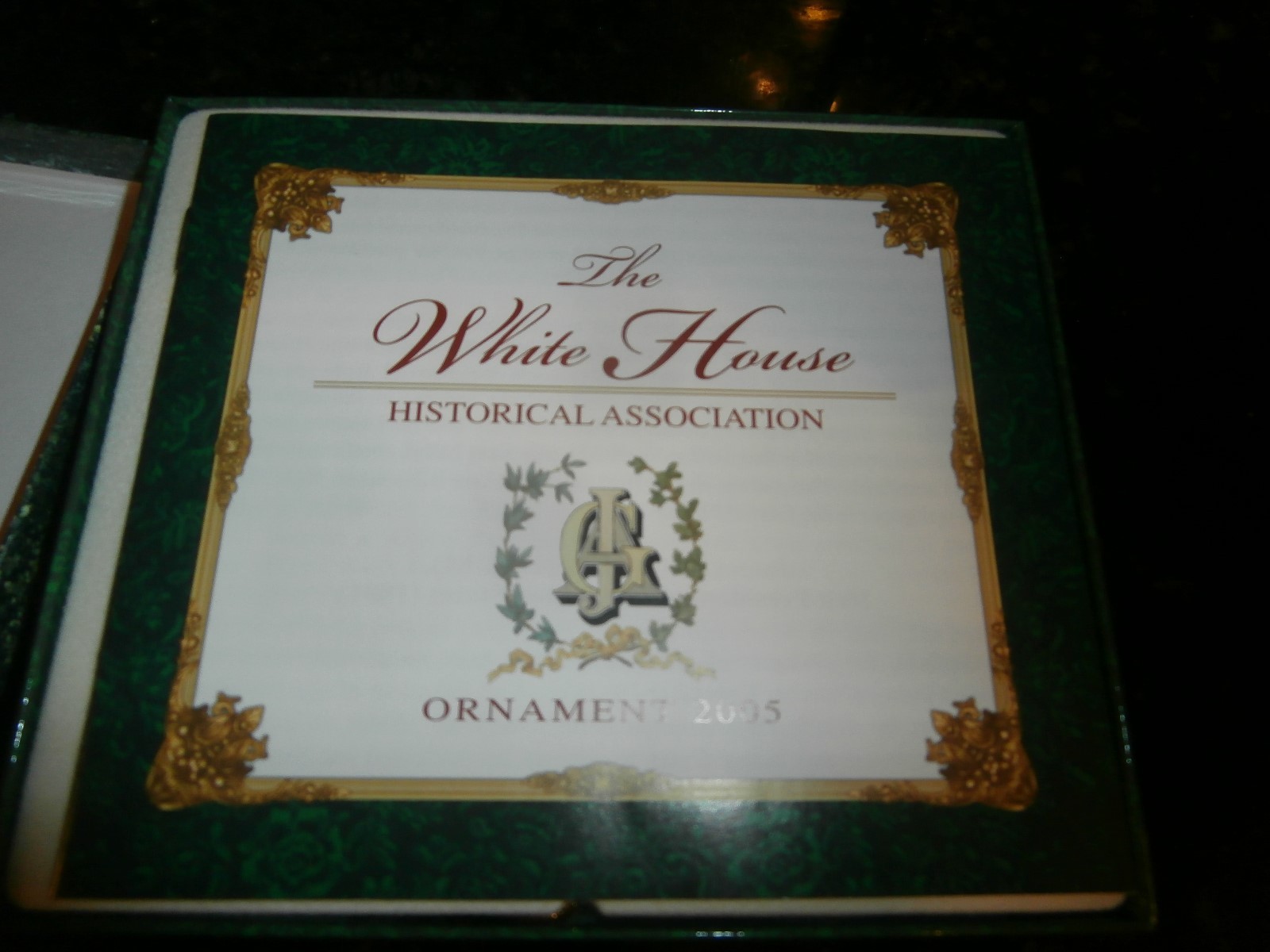 the white house historical association christmas ornament 2005