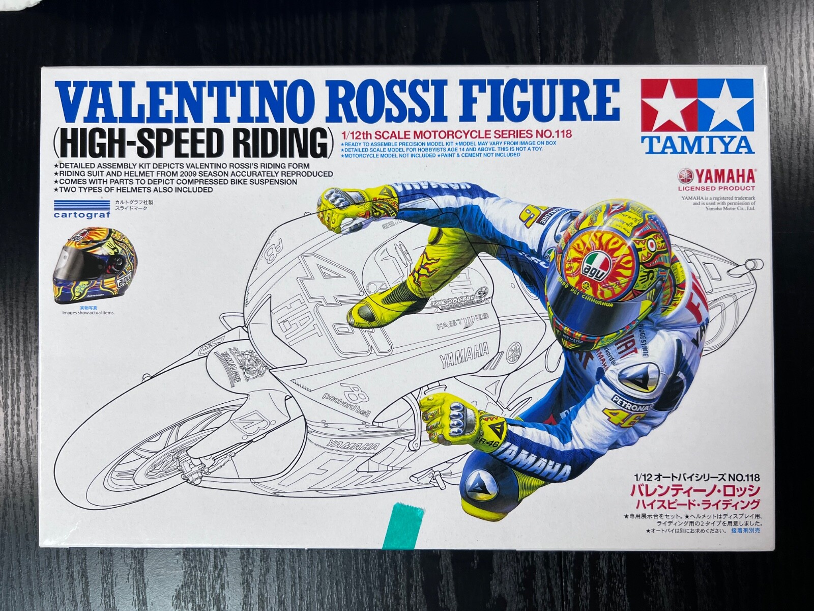 TAMIYA VALENTINO ROSSI FIGURE 1/12. HIGH-SPEED RIDING from