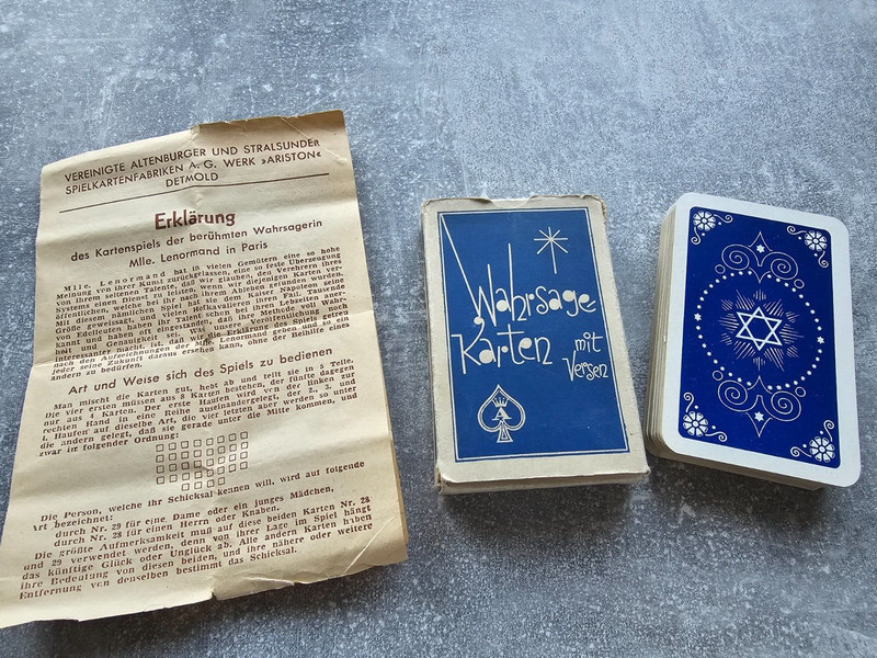 Antike Lenormandkarten Mit Versen Um 1900~ 36 Karten~Wahrsagekarten~Orakelkarten