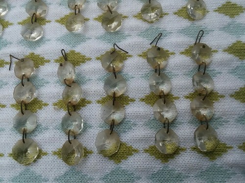 Lot Vintage Antique 17 Glass Octagon 3