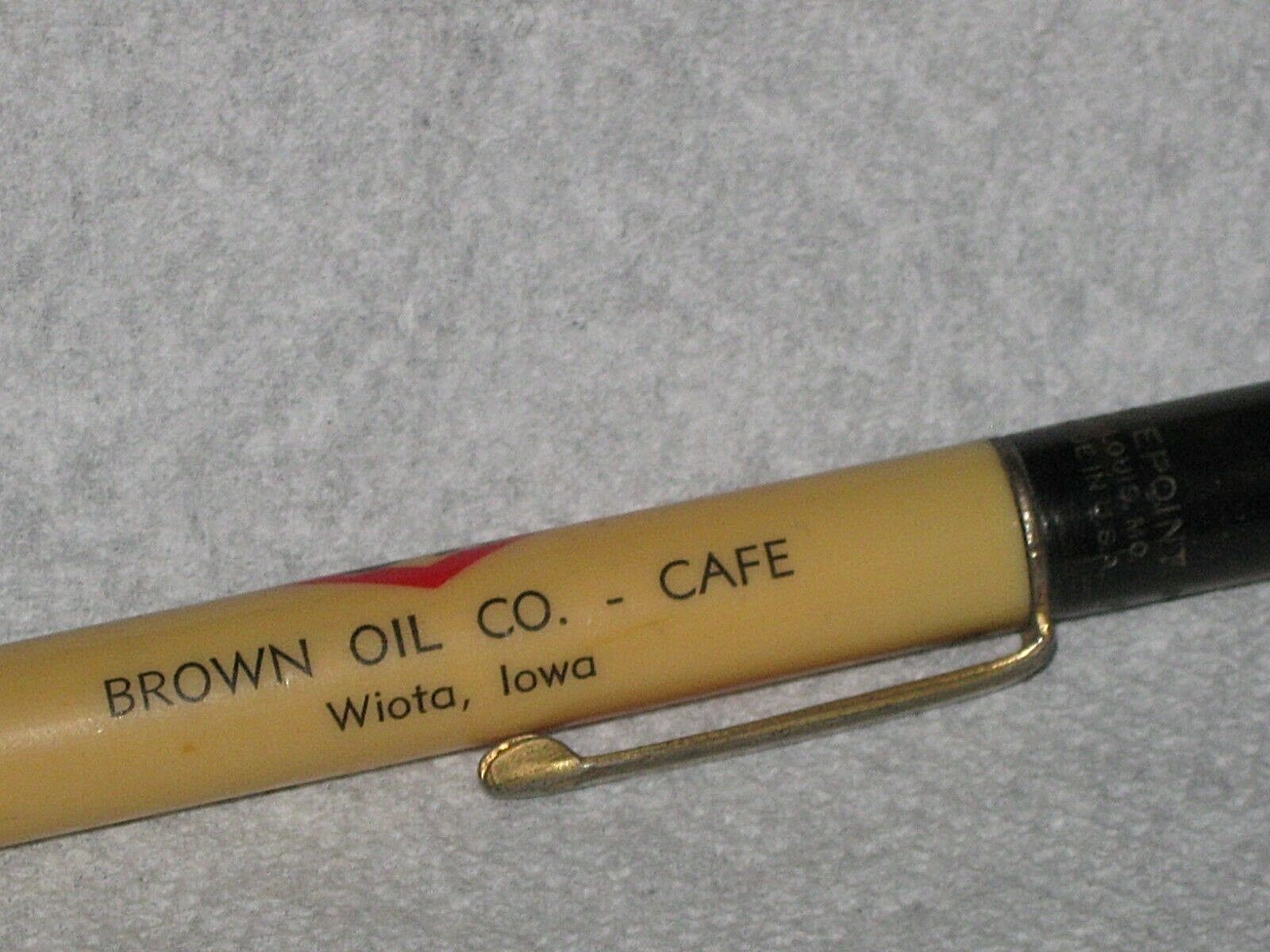 Vintage DX Gas & Oil Top Mechanical Pencil Advertising Brown Oil Co Wiota Iowa