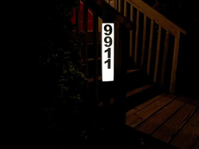 Solar Lighted Address Sign - Bright Custom House Plaque to help Emergency