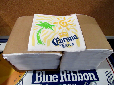 2 Packages (500) CORONA EXTRA BEER BEVERAGE NAPKINS, NEW Un-Used Condition