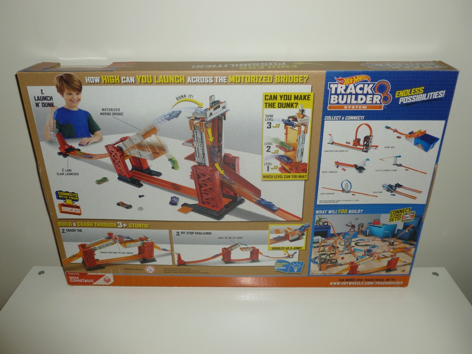 Hot Wheels Track Builder Stunt Bridge Kit motorized bridge set bricks