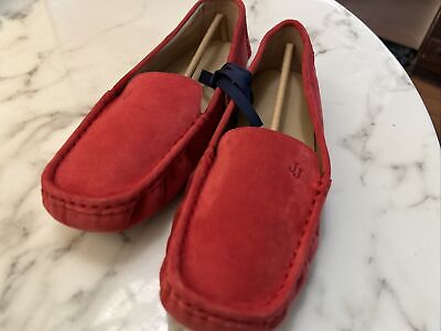 JANIE and JACK Boys Size 5K Suede Moccasins Loafers Shoes Red -New! No Box