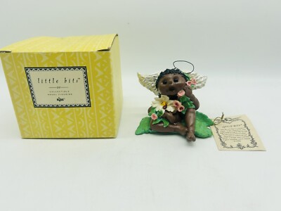 Little Bits Russ Sitting Angel With Flower And Sash 1996 #16753