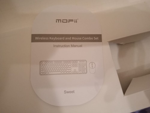 Mofii Purple and White Sweet Wireless Keyboard and Mouse Combo Round Keys Set
