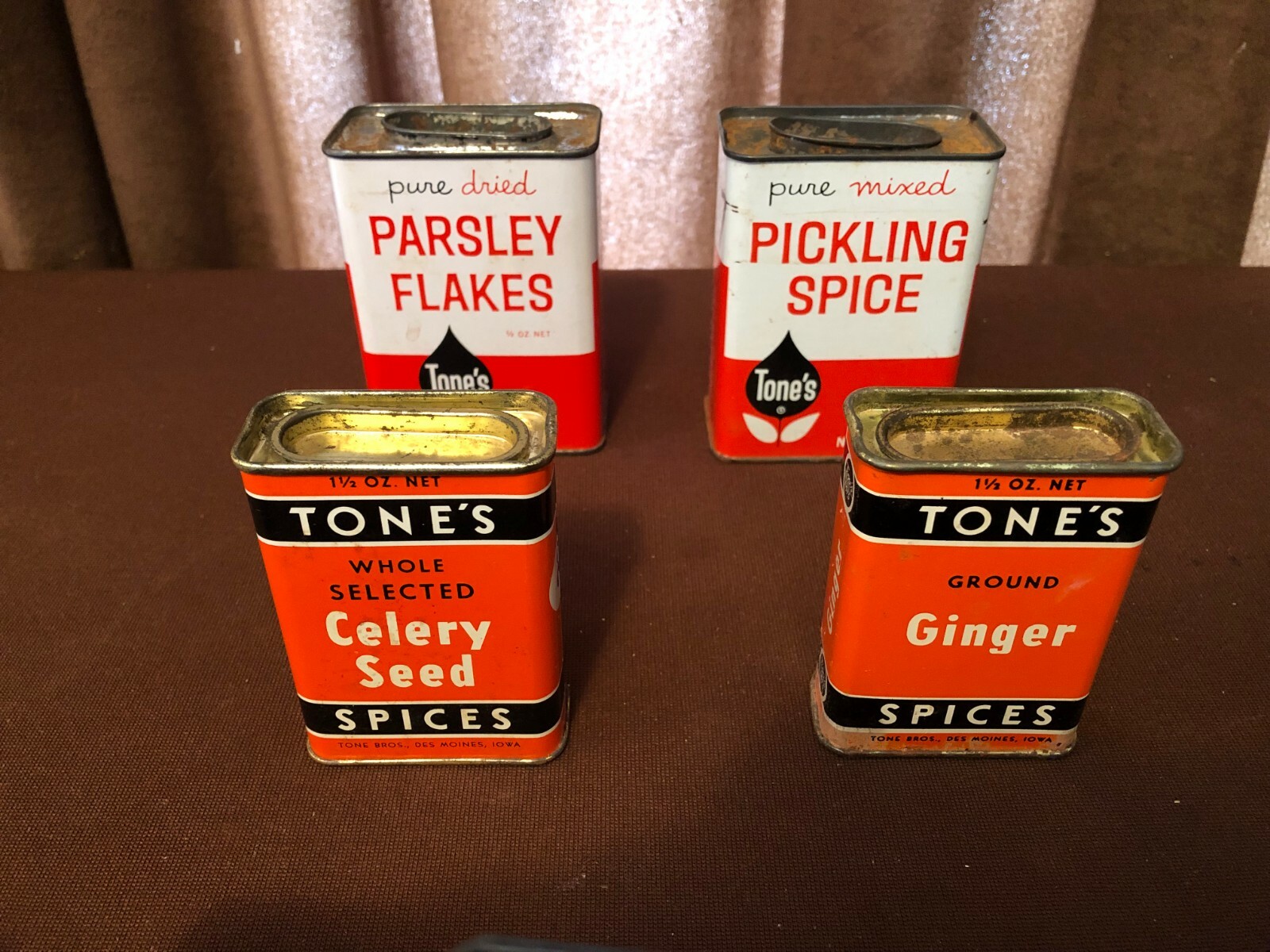 Vintage Tones Spice Tins lot of 11 PLUS ONE SCHILLING 12 TOTAL