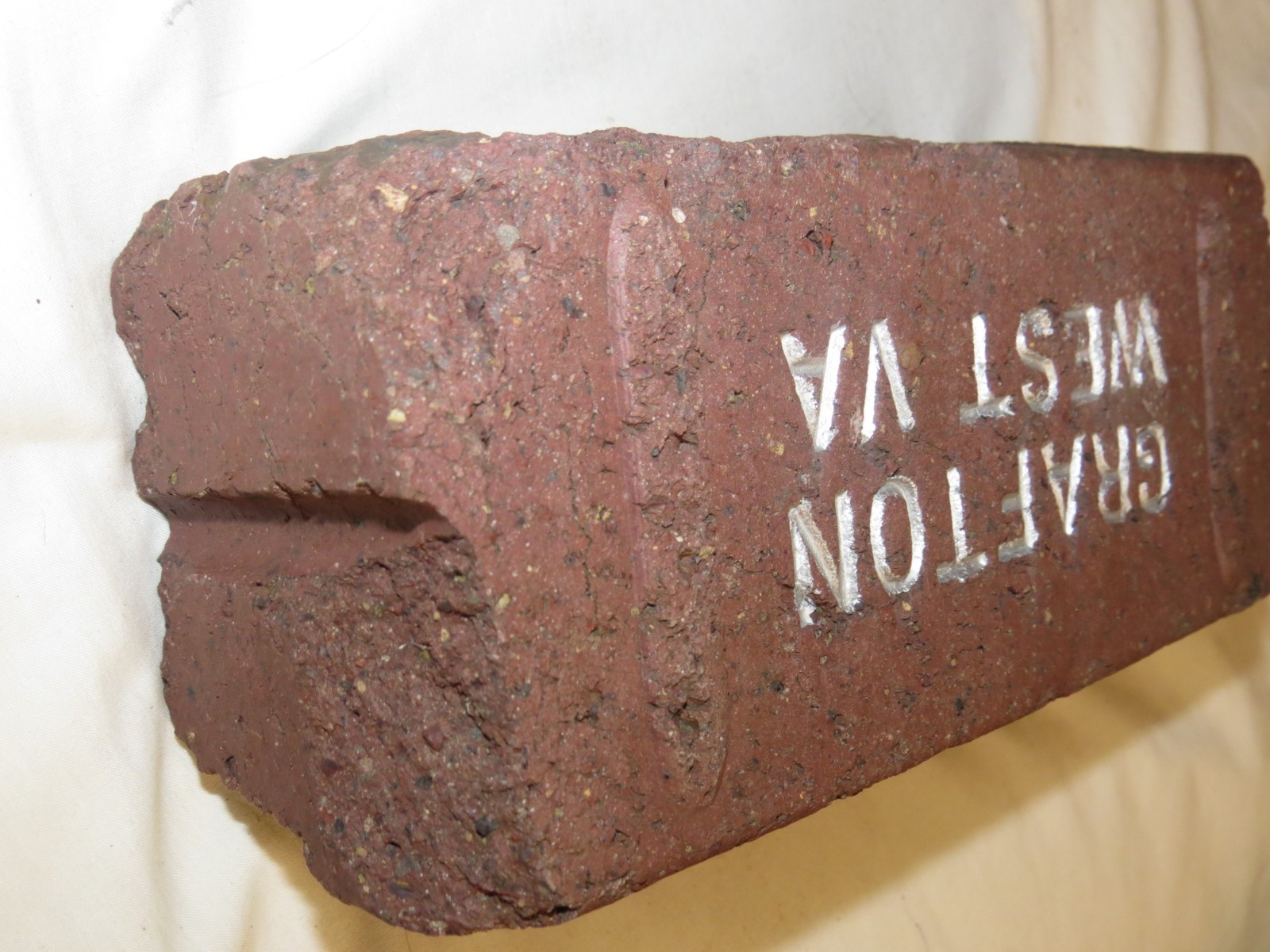 130 YEAR OLD! Grafton West VA Street Paver Brick  (B&O Railroad Salvage) 1880's