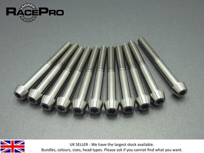 10x Titane Parallel Socket Bolt Torx-M7 x 30 mm x 1 mm-Noir RacePro