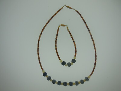 Vintage 70's Authentic Hawaiian Handmade Unisex Puka Heishi Sea Shell Choker Set