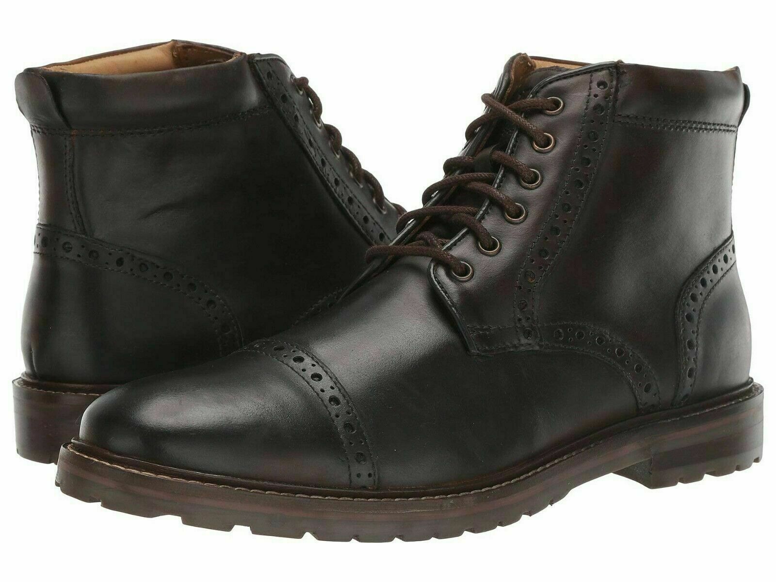 

Florsheim FENWAY CAP TOE Мужские коричневые классические ботинки на шнуровке 11874-215, Dark brown, FENWAY