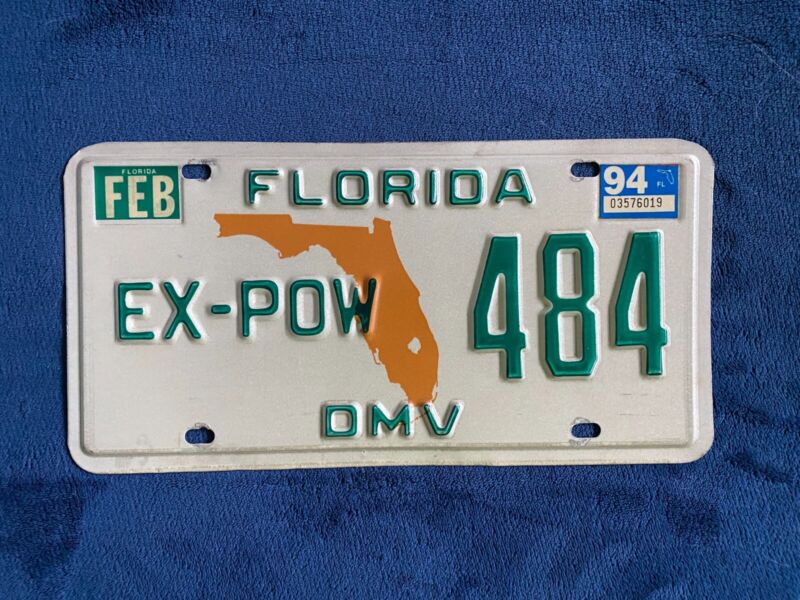 1994 Florida EX POW Prisoner of War License Plate # 484