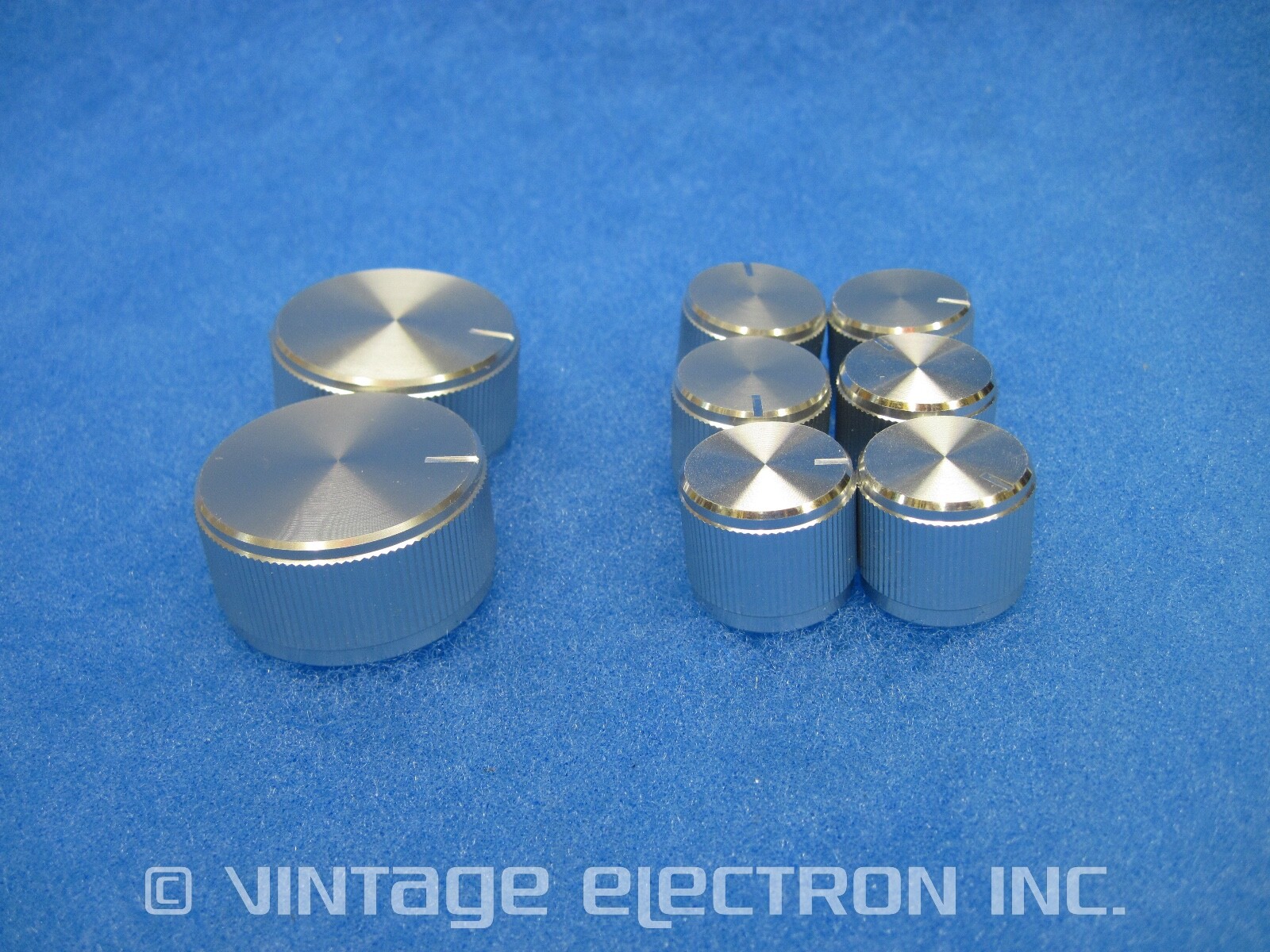 NEW Replacement DYNACO Knob Set - SILVER Machined Aluminum (PAS Tube Preamps)