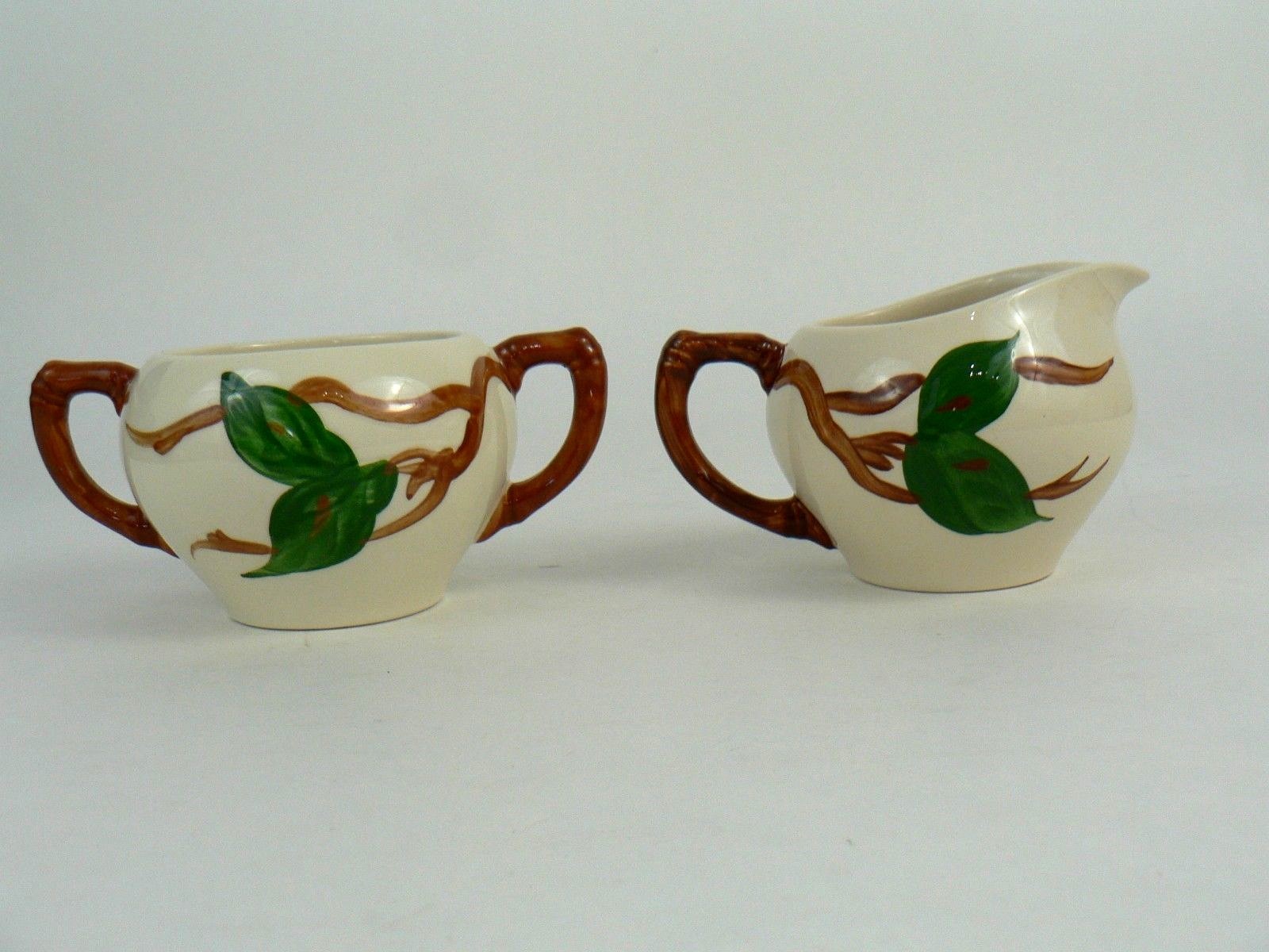 Vintage Franciscan Apple Design Creamer and Sugar Bowl Made in USA